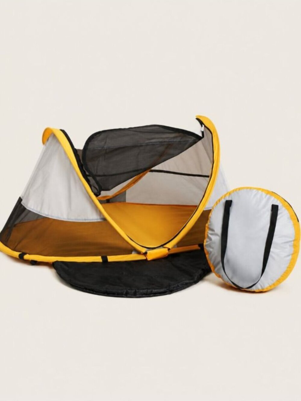Kidco Peapod Travel Bed Tent Pop Up Portable Toddler Kids Yellow Black